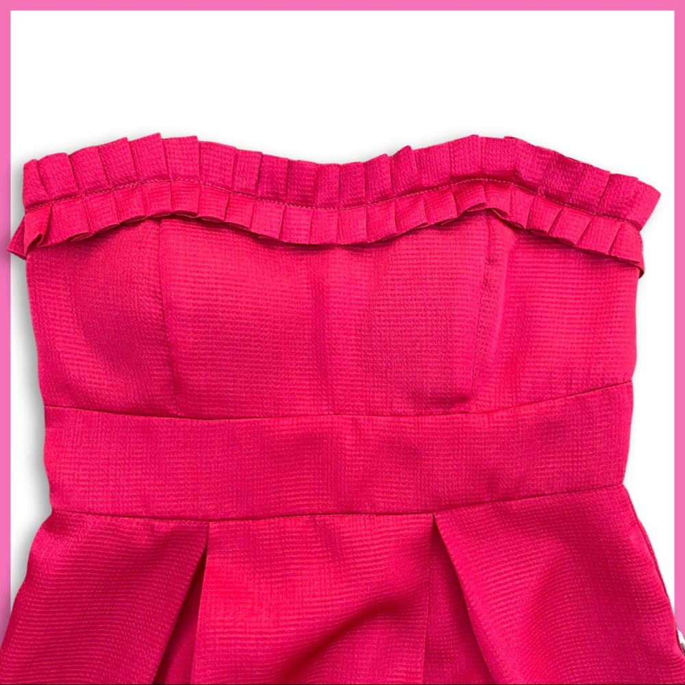 Red Strapless Dress with Padded Bust - Picture 3 of 6
